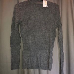 Grey mock neck